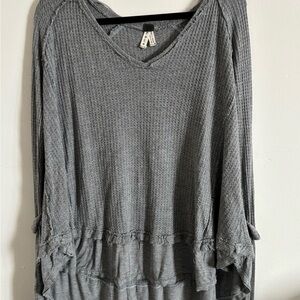 We The Free Charcoal Waffle Knit Tunic